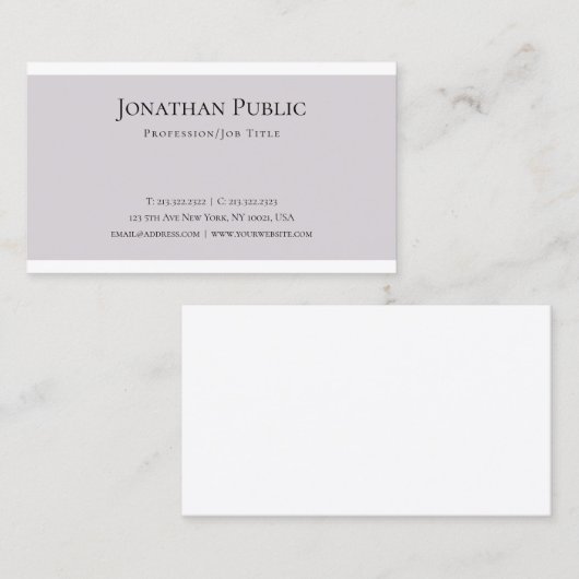 Elegant schoon grafisch ontwerp Trendy Plain Moder Visitekaartje (Voorkant / Achterkant)