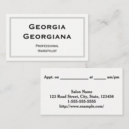 Elegant & schoon, met drie-line grens zaken visitekaartje (Voorkant / Achterkant)