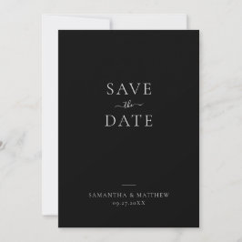 Elegant schoon minimalistisch zwart slaat de datum save the date