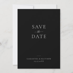 Elegant schoon minimalistisch zwart slaat de datum save the date