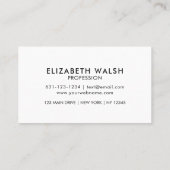 Elegant Schoon Modern Minimalistisch Visitekaartje (Achterkant)