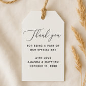 Elegant Schoon Script. Minimalistische bruiloft be Cadeaulabel