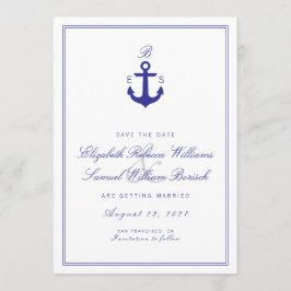 Elegant schoon zwart monogram sparen de Datum Kaar Save The Date