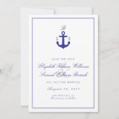 Elegant schoon zwart monogram sparen de Datum Kaar Save The Date (Voorkant)