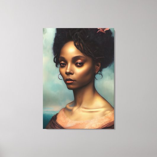 Elegant schoonheidsvrouw uit de regentieperiode canvas afdruk (Voorkant)