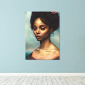 Elegant schoonheidsvrouw uit de regentieperiode canvas afdruk (Insitu (Houten vloer))