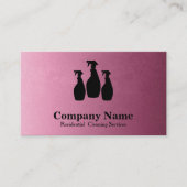 Elegant schoonmaakservice Roos Roze Visitekaartje (Voorkant)