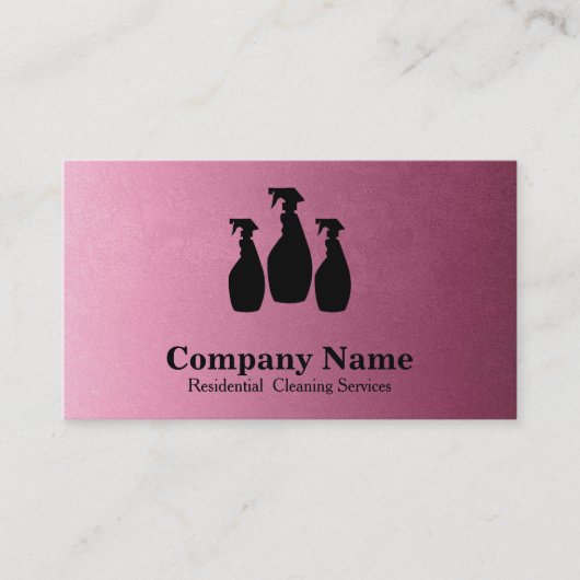 Elegant schoonmaakservice Roos Roze Visitekaartje (Voorkant)