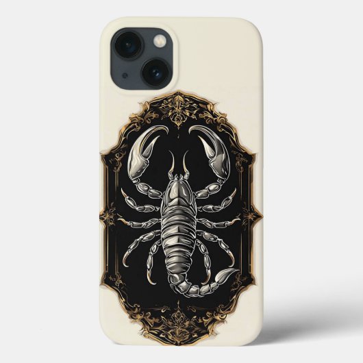 Elegant Schorpioenontwerp Met Ingewikkelde Gouden  Case-Mate iPhone Case (Achterkant)