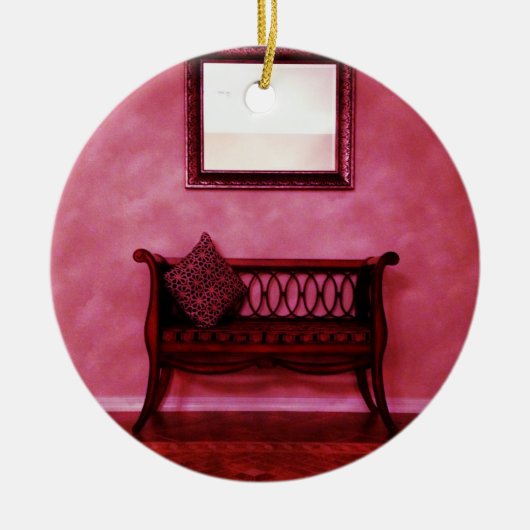 Elegant schotel verstelbare stoel spiegelbeeld bin keramisch ornament (Voorkant)