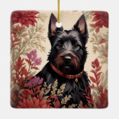 Elegant Schots Terrier Hondenportret Keramisch Ornament (Achterkant)