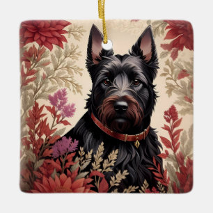 Elegant Schots Terrier Hondenportret Keramisch Ornament