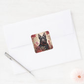 Elegant Schots Terrier Hondenportret Vierkante Sticker (Envelop)