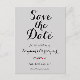 Elegant Schreef Grijs Trouwkaart Save the Date Briefkaart