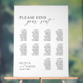Elegant Schrift 10 tafel zitkaart Acryl bord (Neutraal)