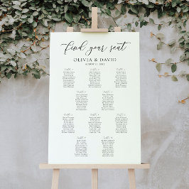 Elegant Schrift 10 Tafels Welkom Zitplaatsenkaart Poster