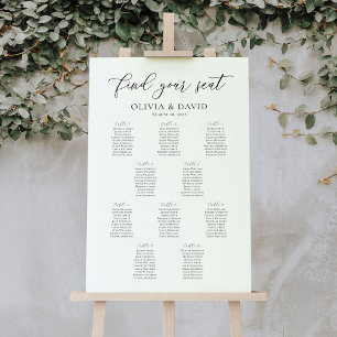 Elegant Schrift 10 Tafels Welkom Zitplaatsenkaart Poster