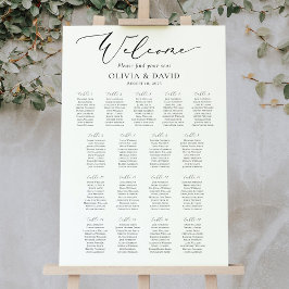 Elegant Schrift 17 Tafels Welkom Zitplaatsenkaart Poster