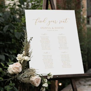 Elegant Schrift 4 Tafels Welkom Zitplaatsenkaart Poster