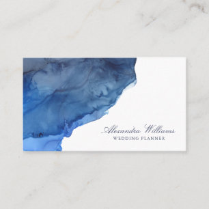 Elegant Schrift Blau Watercolor Modern Professione Visitekaartje