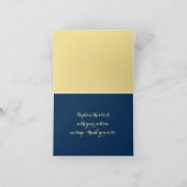 Elegant Schrift Blauw Nep Goud Afstudeer Custom Bedankkaart (Binnen)