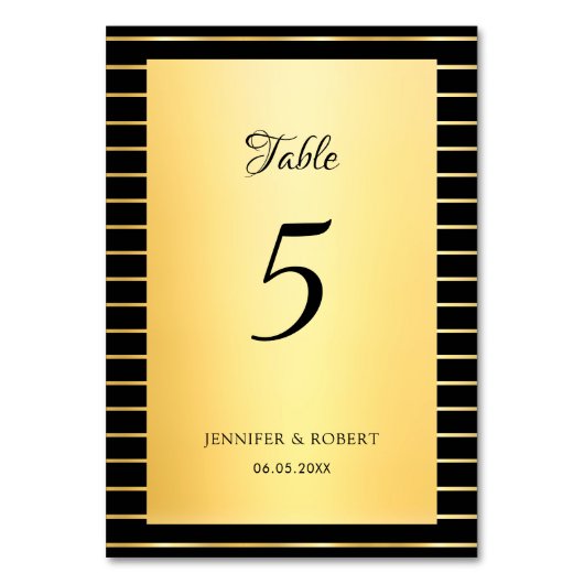 Elegant Schrift Calligrafie Zwart En Goud Sjabloon Kaart (Voorkant)