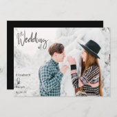 elegant schrift de bruiloft van foto bruiloft kaart (Voorkant / Achterkant)