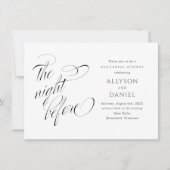 Elegant Schrift De Nacht Voor De Oefenavond Dinner Kaart (Voorkant)