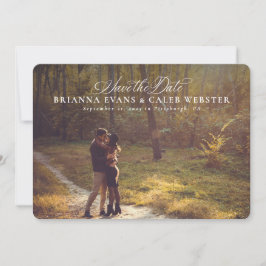 Elegant schrift eenvoudig één foto save the date