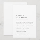 Elegant Schrift Eenvoudig Zwart-Wit Huwelijk Kaart (Voorkant / Achterkant)