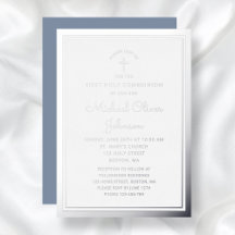 Elegant Schrift Eerste Communie Zilver