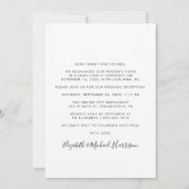 Elegant Schrift Foto Bruiloftsreceptie Kaart (Achterkant)