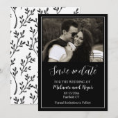 Elegant Schrift Foto Minimalistisch Bewaar de datu Kaart (Voorkant / Achterkant)