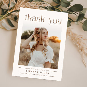 Elegant Schrift Foto Wit Goud Verpleegkunde Afstud Bedankkaart