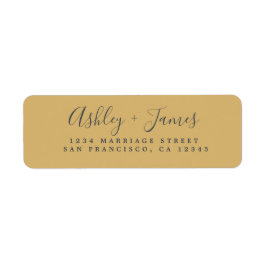 Elegant Schrift Goud Geel Trouw Retouradres Etiket