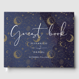 Elegant Schrift Hemels Mistiche Bruiloft Gastenboek