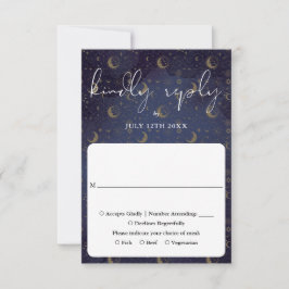 Elegant Schrift Hemels Mistiche Bruiloft RSVP Kaartje