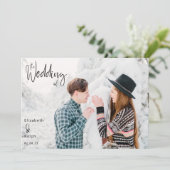 elegant schrift het huwelijk van foto huwelijk kaart (Staand voorkant)