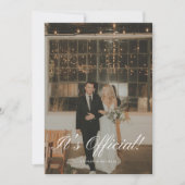 Elegant Schrift 'Het is officieel' Trouwvlucht Aankondiging (Voorkant)