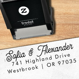 Elegant Schrift Huwelijk Retouradres Zelfinktende Stempel