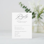Elegant Schrift Huwelijk Witte Antwoord RSVP Kaart (Staand voorkant)