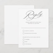 Elegant Schrift Huwelijk Witte Antwoord RSVP Kaart (Voorkant / Achterkant)