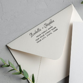 Elegant Schrift Huwelijks Retouradres Zelfinktende Stempel