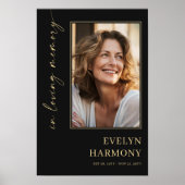 Elegant Schrift in Liefdevolle Herinnering Foto Fu Poster (Voorkant)