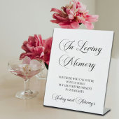 Elegant schrift 'In Loving Memory' Gedenkteken Reclamebord Met Voetstuk