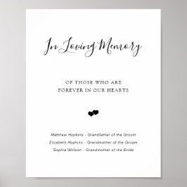 Elegant Schrift In Loving Memory Herdenkingsbord Poster