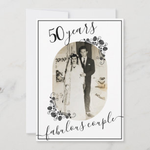 Elegant Schrift Jubileum Foto elk jaar 50ste Kaart