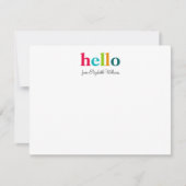 Elegant Schrift Kleurrijk Levendig Hallo Notitiekaartje (Voorkant)