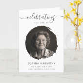 Elegant Schrift Levensviering Foto Programma (Gele Bloem)