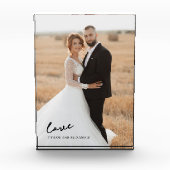 Elegant Schrift Liefde Bruid Bruidegom Foto Blok (Voorkant)